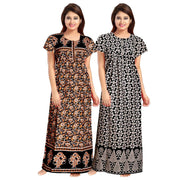 Cotton Maxi Women's Wear 2-Piece Night Dress Combo Set