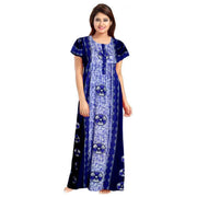 Women's Cotton Maxi Night Dress 2-Piece Combo Set with Floral Print