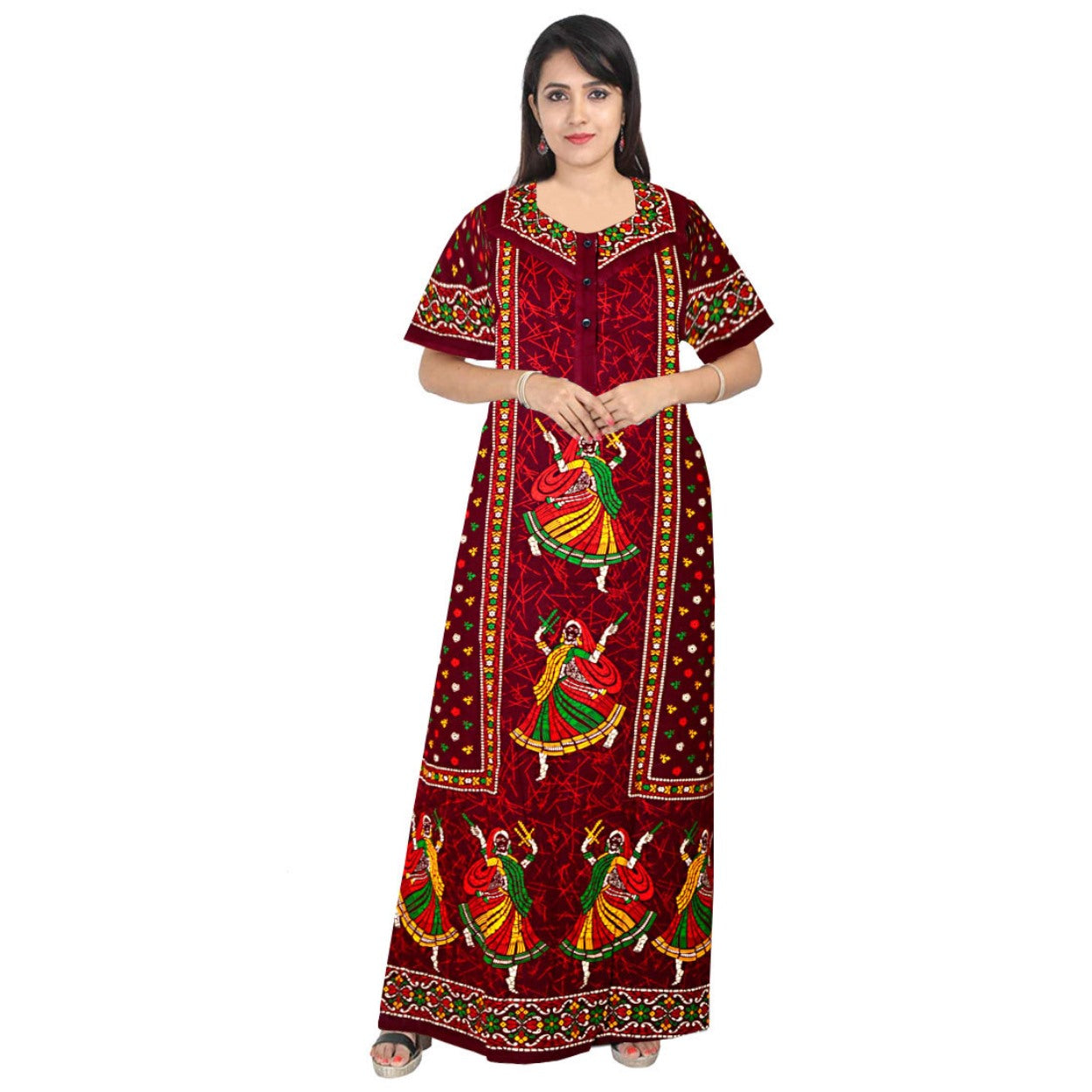 Free Size Women's Cotton Nighty 2pc Maxies Combo Set