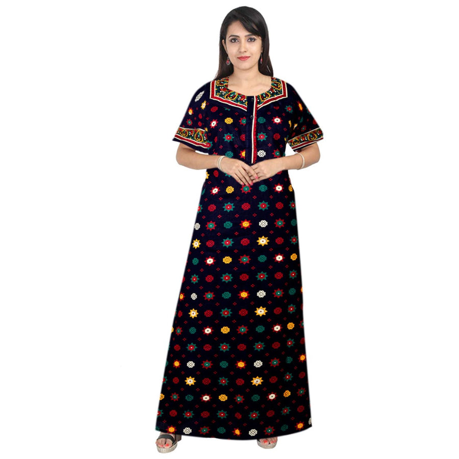 Free Size Women's Cotton Nighty 2pc Maxies Combo Set