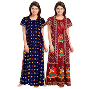Women's Wear Cotton Night Dress 2-Piece Set – Free Size Nightgown Combo