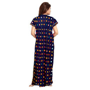 2-Piece Combo Set of Black and Orange Floral Print Maxi Dresses