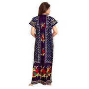 2-Piece Combo Set of Black and Orange Floral Print Maxi Dresses