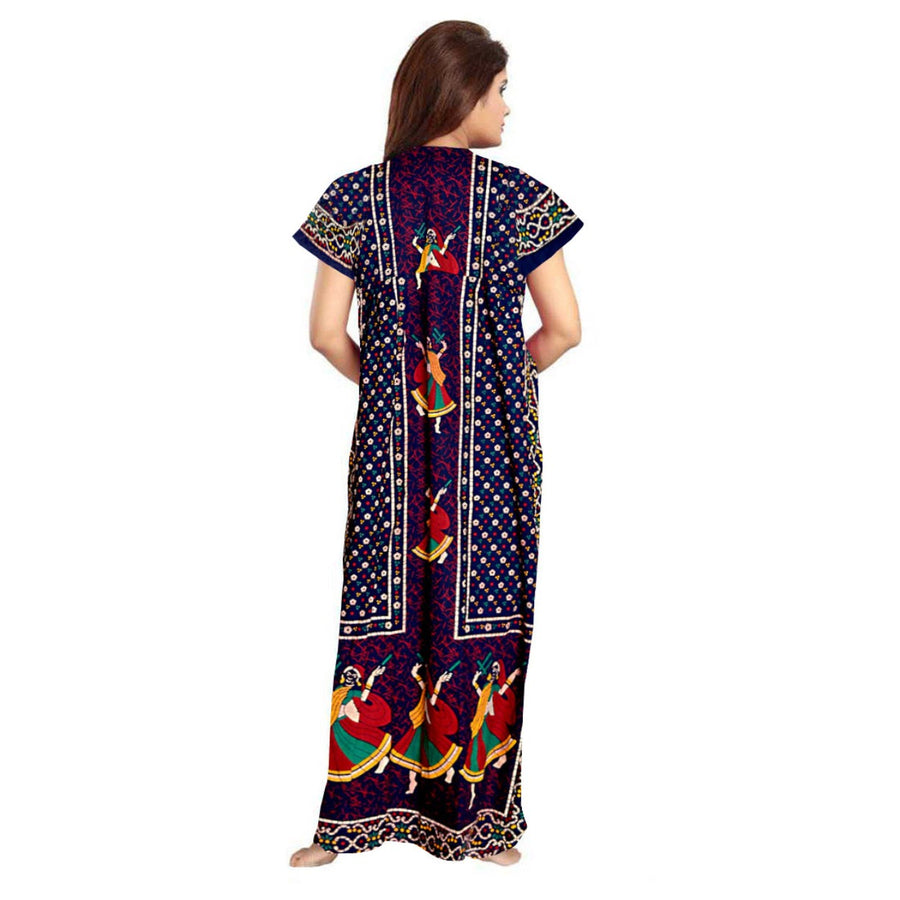 2-Piece Combo Set of Black and Orange Floral Print Maxi Dresses
