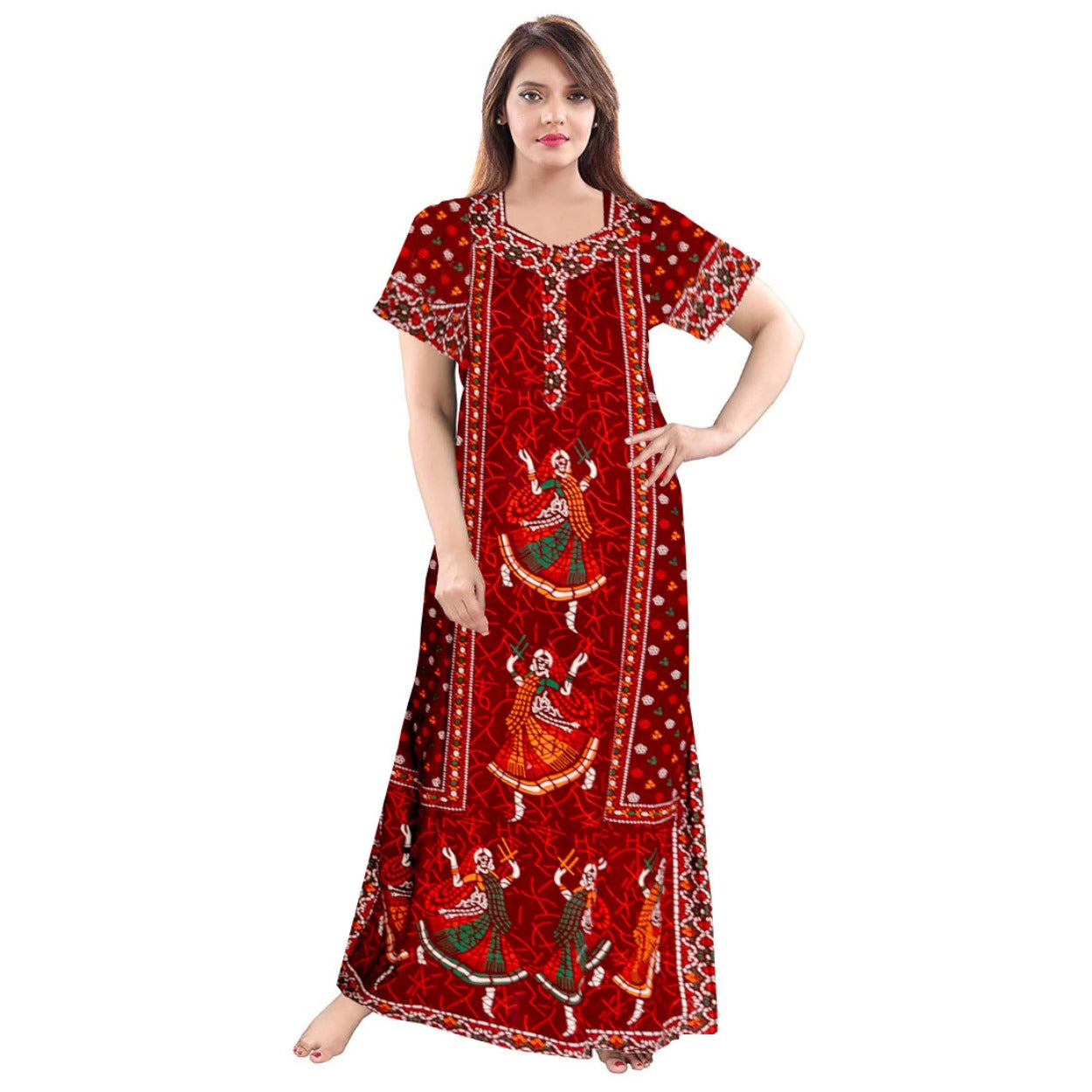 Women's Cotton Night Dress 2-Piece Maxi Combo Set