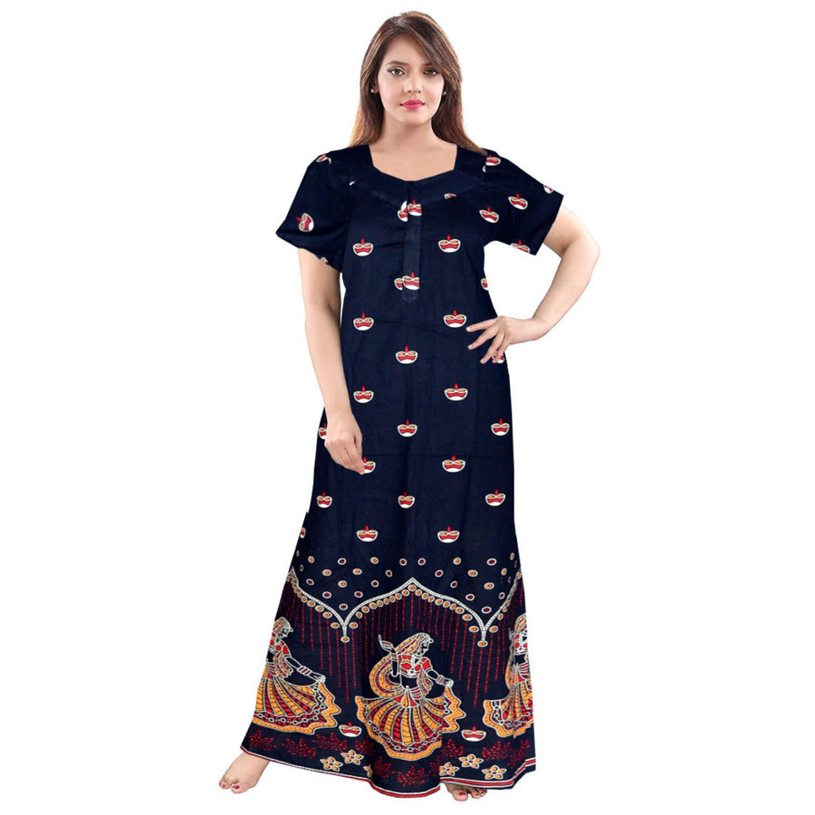 Women's Cotton Night Dress 2-Piece Maxi Combo Set