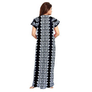 2-Piece Set of Grey & Black Cotton Maxi Nighty Combo for Women
