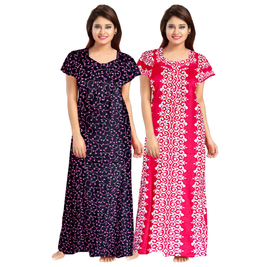 2-Piece Women's Maxi Night Dress Combo Set of Nightwear