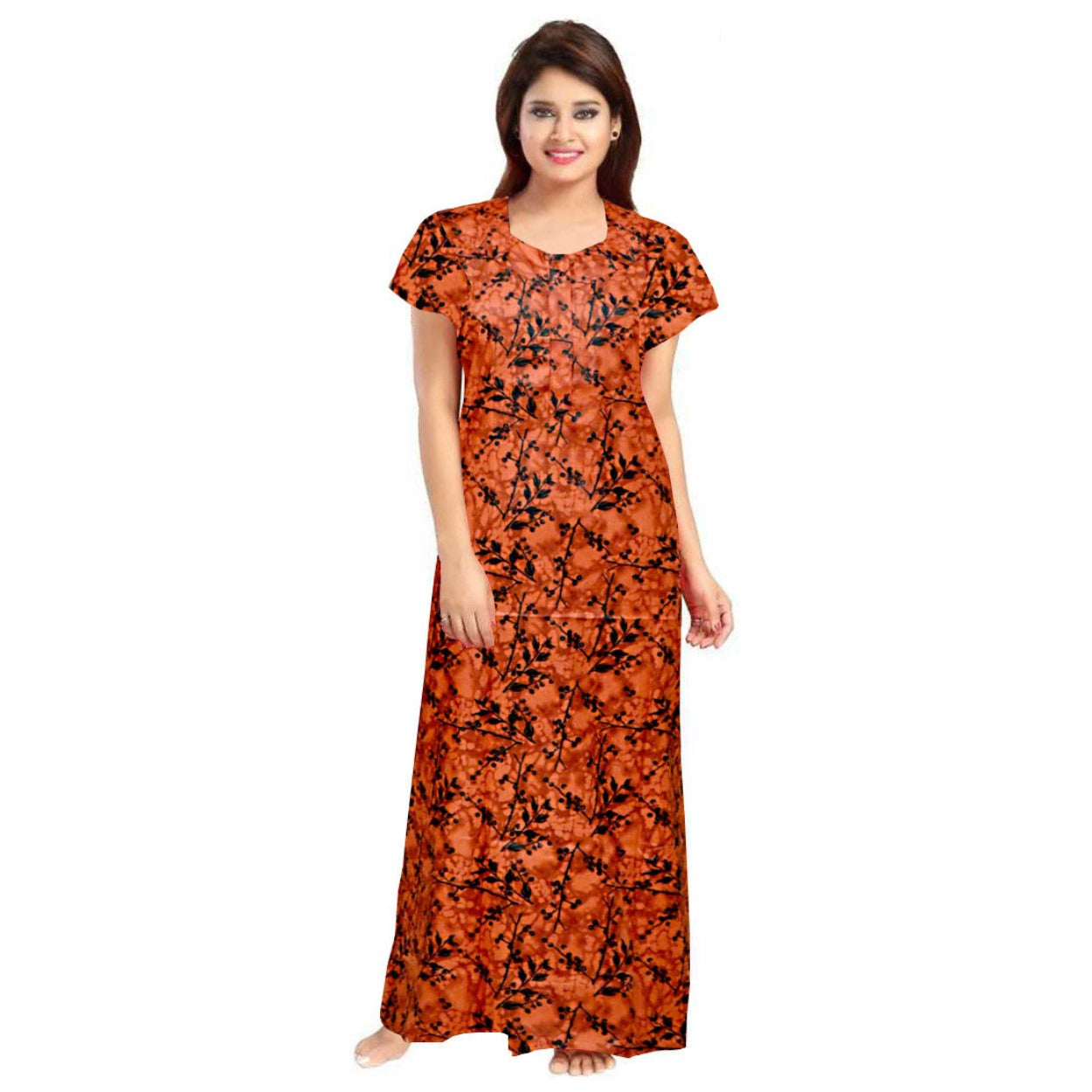Casual Cotton Maxi Night Dress 2-Piece Set for Women