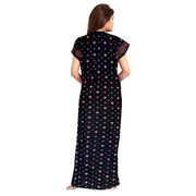 2-Piece Combo Set of Black and Orange Floral Print Maxi Dresses