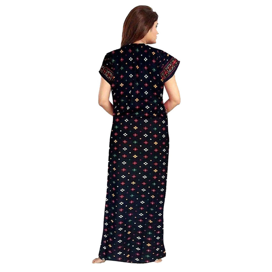2-Piece Combo Set of Black and Orange Floral Print Maxi Dresses