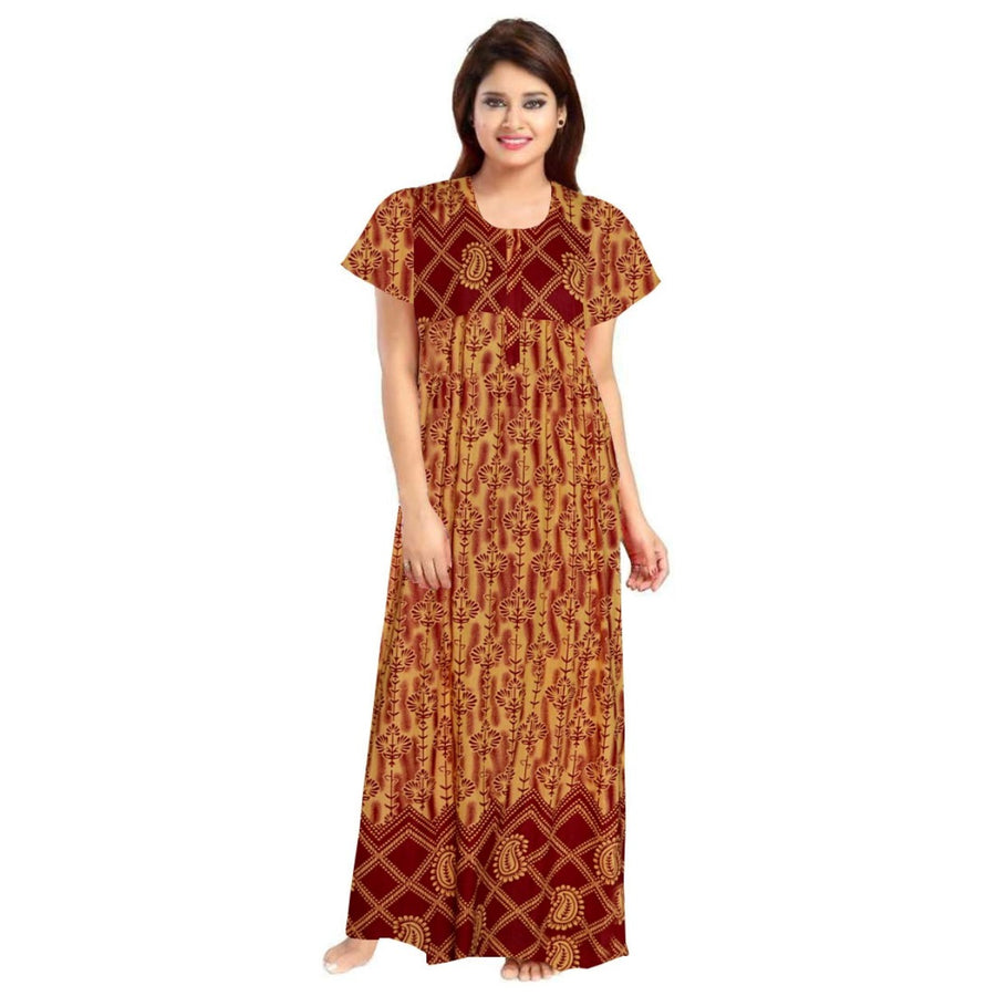 2-Piece Set of Free Size Women's Cotton Maxi Nighty