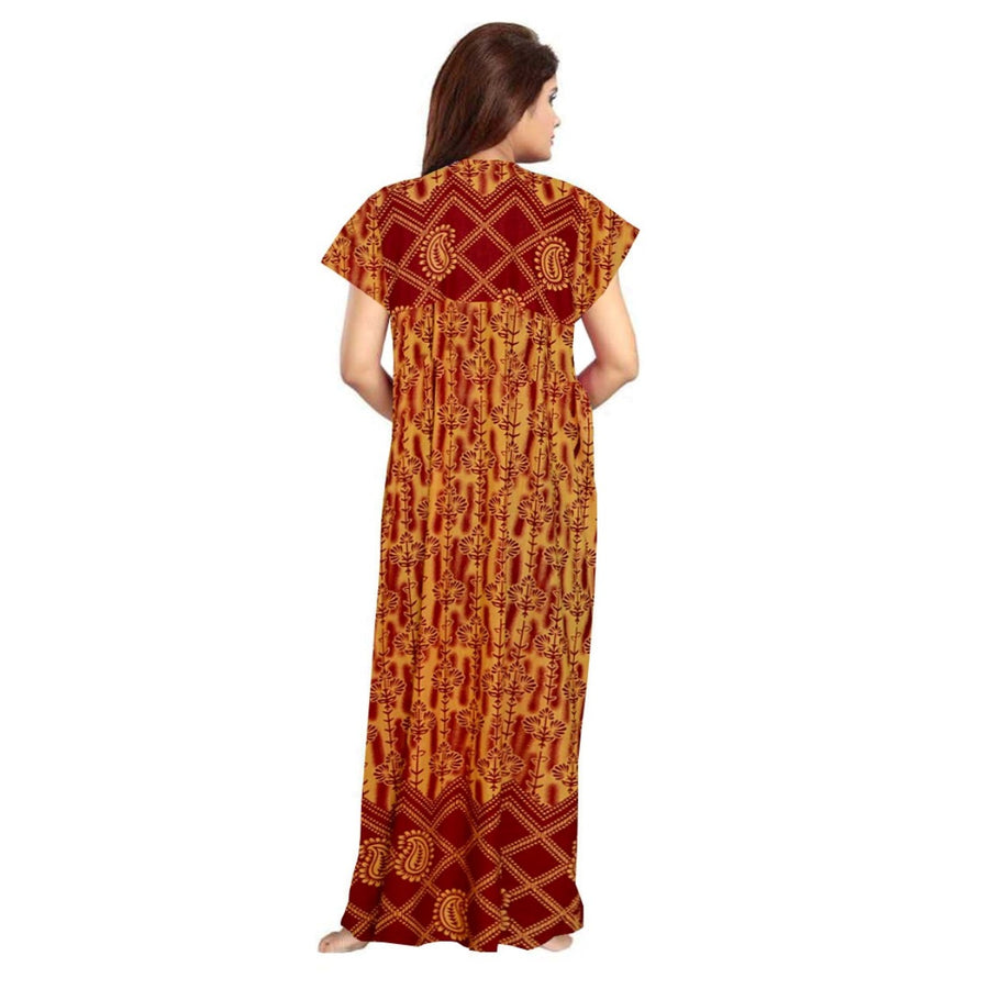 2-Piece Set of Free Size Women's Cotton Maxi Nighty
