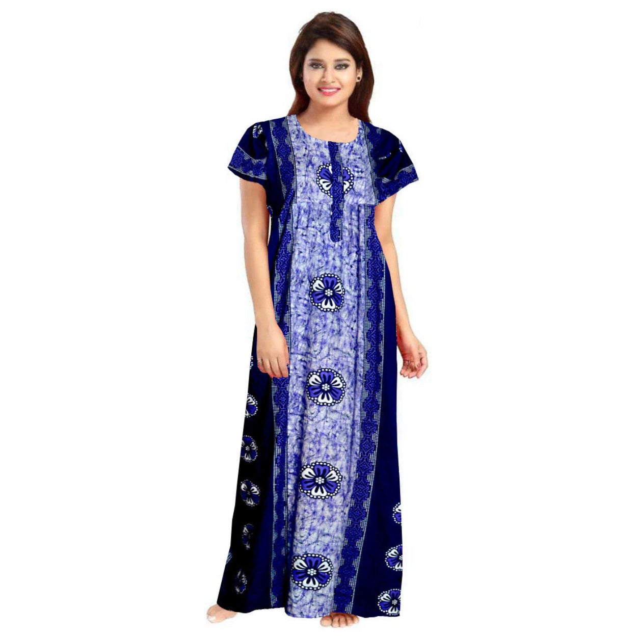 2pcs Women's Cotton Nighty Set – Free Size Night Dress Combo
