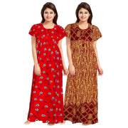 Women's Cotton Nighty 2pc Set of Night Dress from Diwam Vastra