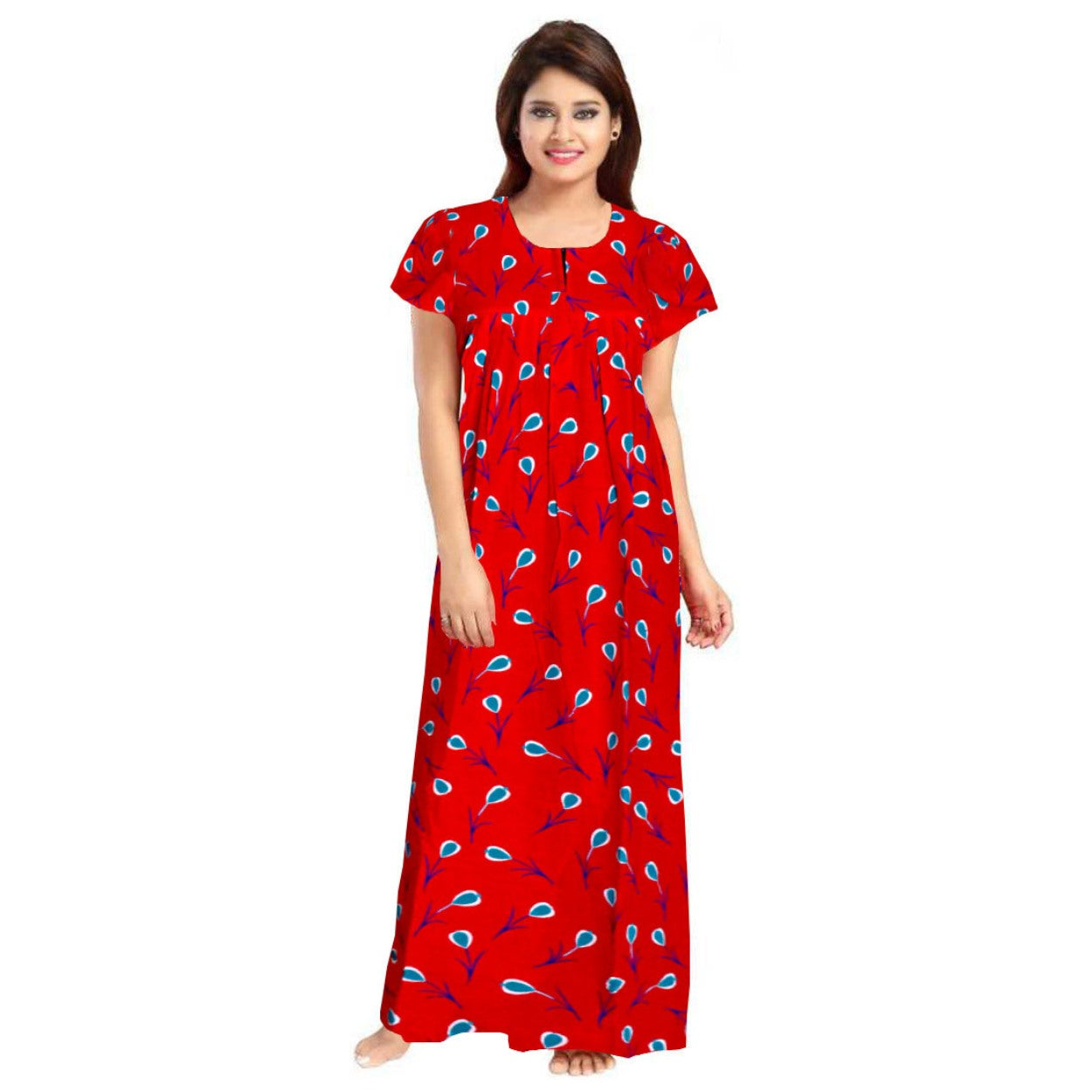 Women's Cotton Nighty 2pc Set of Night Dress from Diwam Vastra