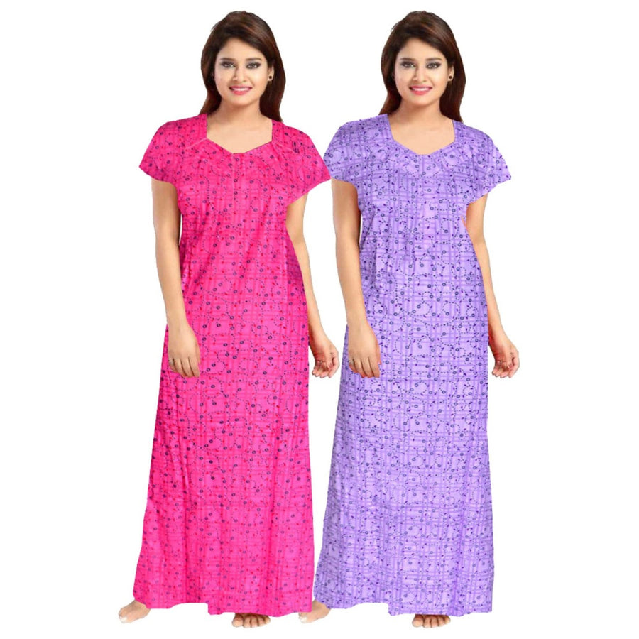 Purple & Pink Nighty Combo 2pc Set of Maxies