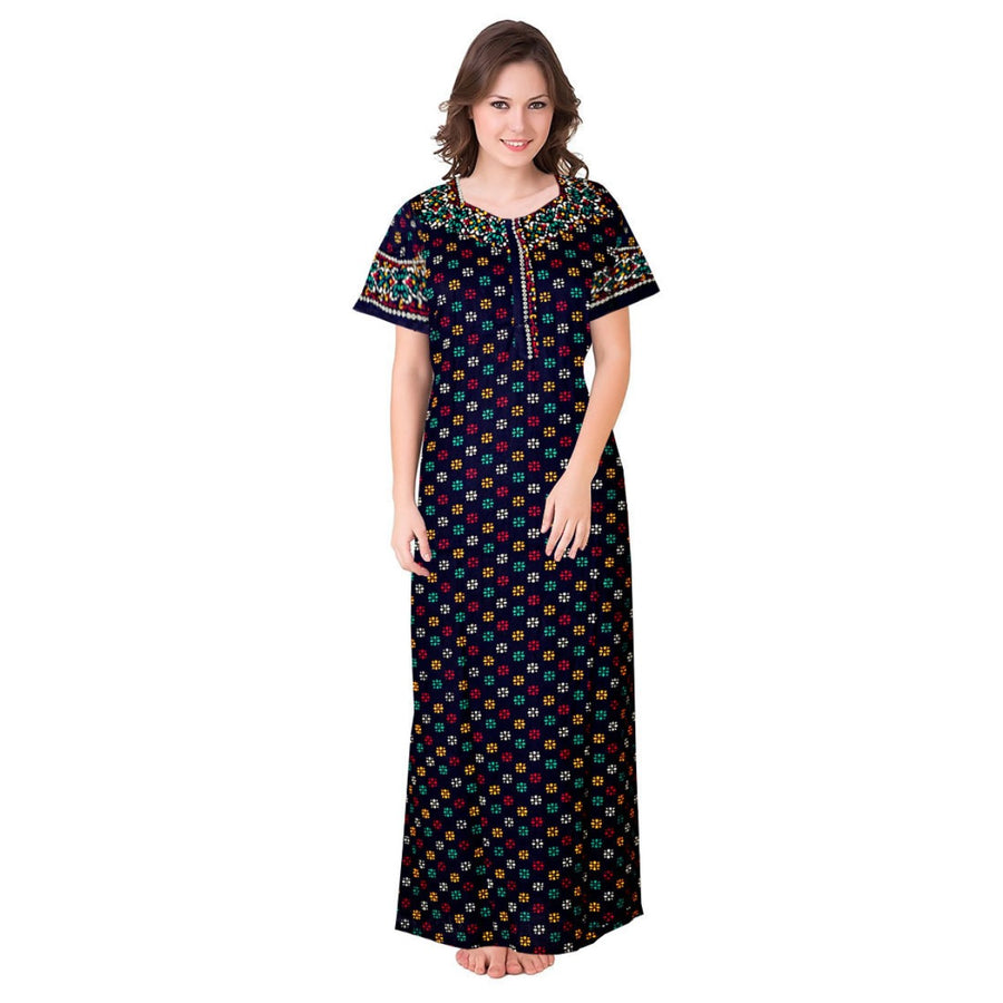 100% Cotton Women's Night Dress 2pcs Maxies Combo Set