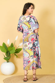 Floral print women's cotton kaftan, Indian caftan maxi dress, a perfect gift for her