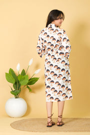 Soft & Breatheble Bathrobe For Women 100% Cotton Bathrobe Mushroom Print Bathrobe