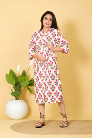Handmade 100% Cotton Kimono Robe Free Size Bathrobe Bikini Cover-up