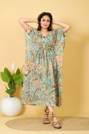 100% Cotton Handmade Caftan Night Wear Gown, Summer Wear Caftan Gown Maxi