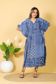 Indian cotton kaftan, free-size cotton caftan dress, perfect as a bikini cover-up