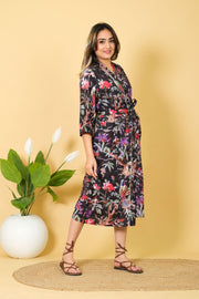 Loungewear Kimono Bathrobe For Women 3/4 Sleeves Kimono Bathrobe Sleepwear Item