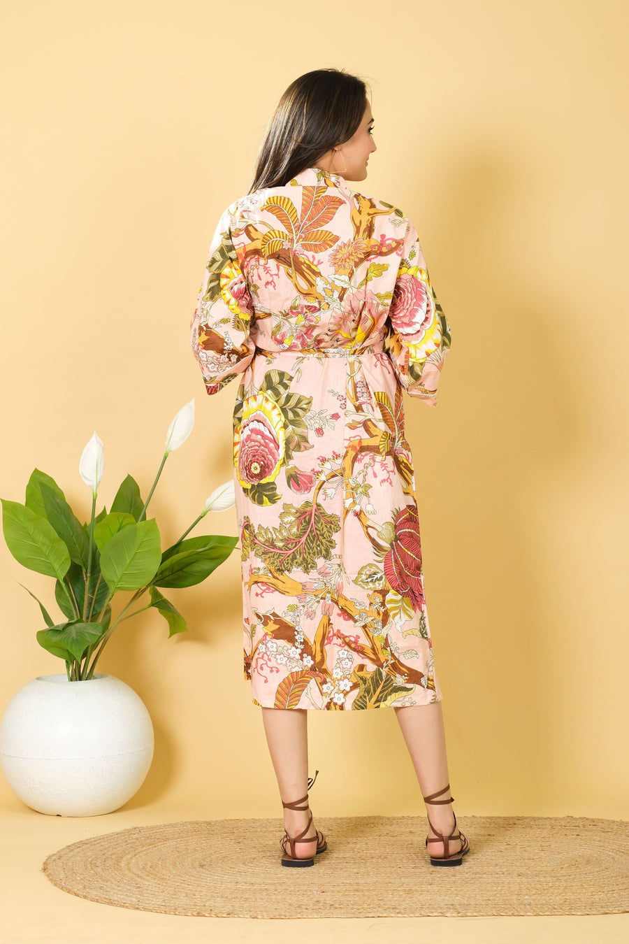 Breathable Soft & Cozy Kimono Bathrobe For Women With Pure Cotton Fabric