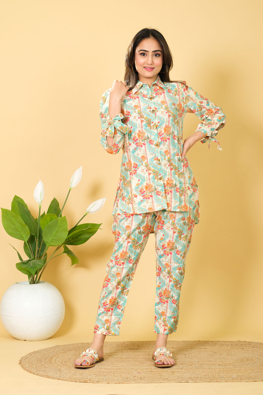 Cotton Multicolor Girls Co-ord Set - Perfect Party Wear Dress