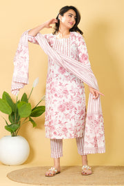 Cotton Indian Kurti Set with Dupatta - Party Wear Dress