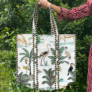 White Jungle Eco-Friendly Animal Print Tote Bag – Perfect for Every Occasion