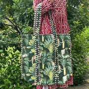 Eco-Friendly Green Jungle Print Cotton Tote Bag - Versatile & Stylish for Every Occasion