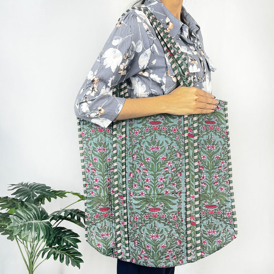 Olive Floral Print Tote Bag Eco-Friendly Shopping Bags Style for Every Occasion