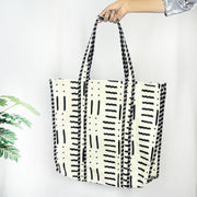 White and Black Azrak Print Tote Bag – Eco-Friendly Cotton Accessory for Every Occasion