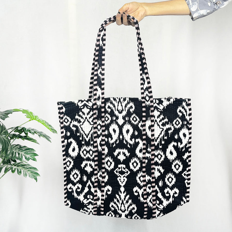 Lightweight Tote Bag for Shopping, Eco-friendly Quilted Cotton Shoulder Bags