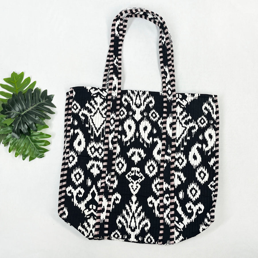 Lightweight Tote Bag for Shopping, Eco-friendly Quilted Cotton Shoulder Bags