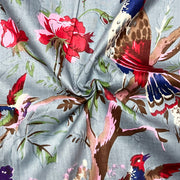 60x60 Cotton Bird Print Fabric, 90 GSM Material from Diwam Vastra, Perfect for Garments