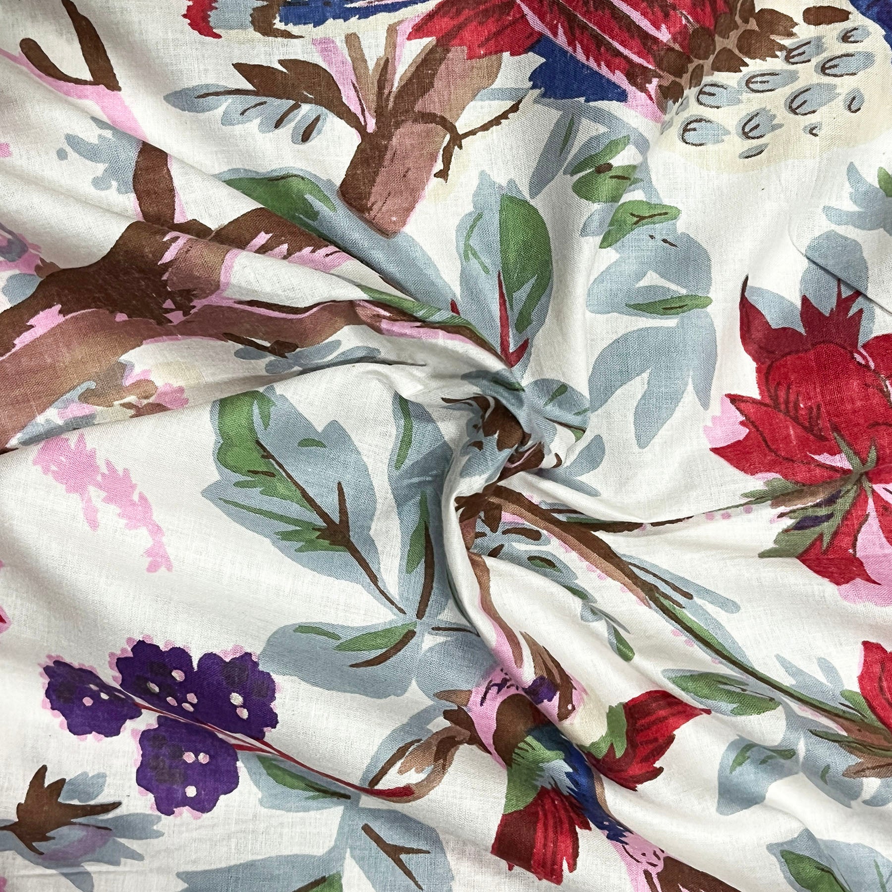 60X60 Cotton Bird Print Fabric 90 GSM Fabric Material Perfect for Dress from Diwam Vastra