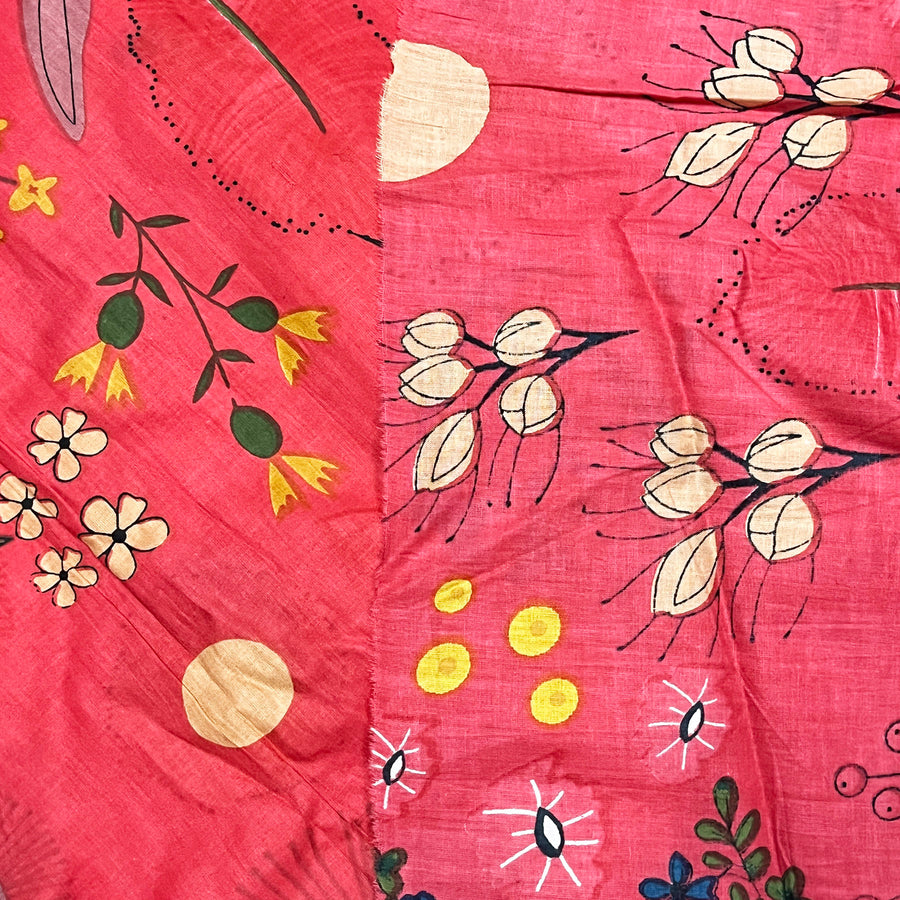 Floral Print 90 GSM Cotton Fabric from Diwam Vastra, Perfect for Dresses