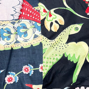 60X60 Cotton Bird Print Fabric 90 GSM Black Color Fabric Material Perfect for Dress from Diwam Vastra