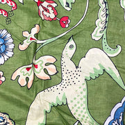 Cotton Printed Fabric Bird Print Fabric Perfect for Garments Green Color Fabric