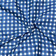 100% Cotton Fabric Blue Color With Check Print Fabric 60X60 Pure Cotton Fabric