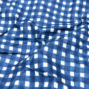 100% Cotton Fabric Blue Color With Check Print Fabric 60X60 Pure Cotton Fabric