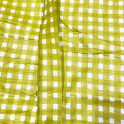 Lime Green Color Fabric 100% Cotton Fabric 10 Metre Cotton Fabric Check Pattern