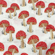 Unique Mushroom Pattern Fabric Soft & Relaxable Cotton Fabric 60X60 Pure Cotton Fabric