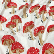 Unique Mushroom Pattern Fabric Soft & Relaxable Cotton Fabric 60X60 Pure Cotton Fabric