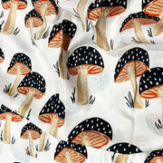 Black Mushroom Print Fabric With White Color Cotton Fabric 100% Pure Cotton Fabric