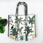 White Jungle Eco-Friendly Animal Print Tote Bag – Perfect for Every Occasion