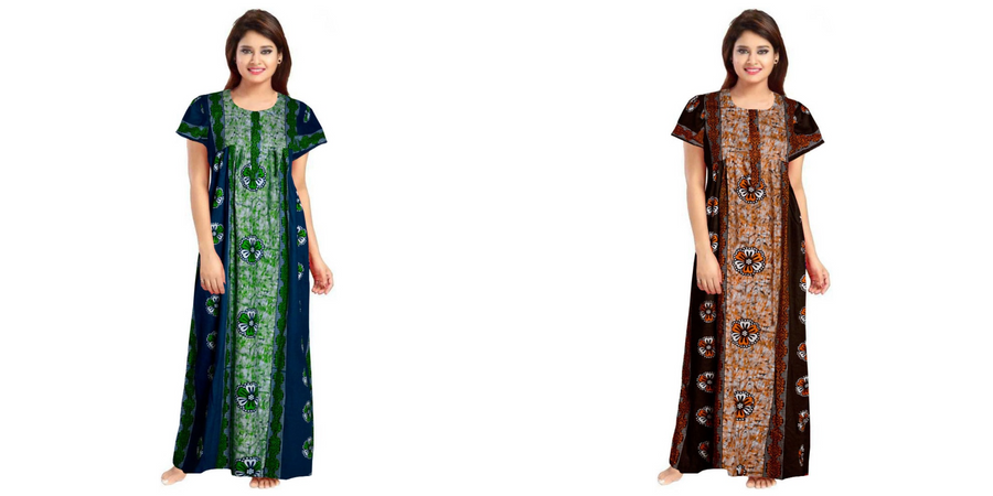 2-Piece Maxi Combo Set of Cotton Women's Bikini Cover-Up